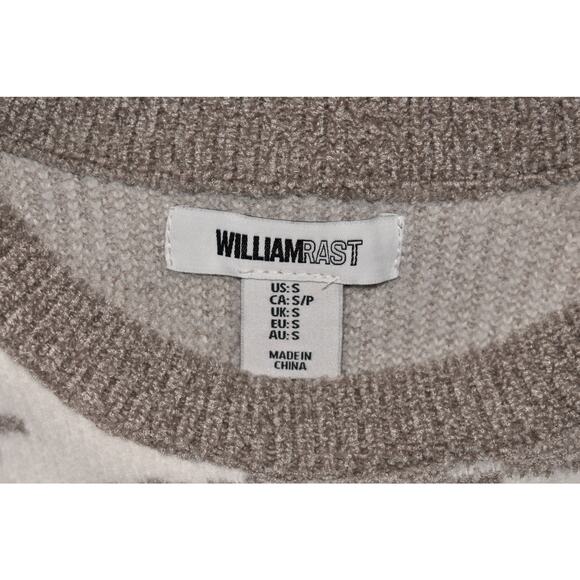 WILLIAM‎ RAST NEW $78 Gray White Camo Cropped Crewneck Sweater Small - Picture 4 of 4